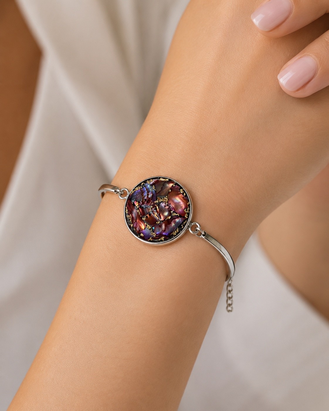 Multicoloured round memorial bracelet